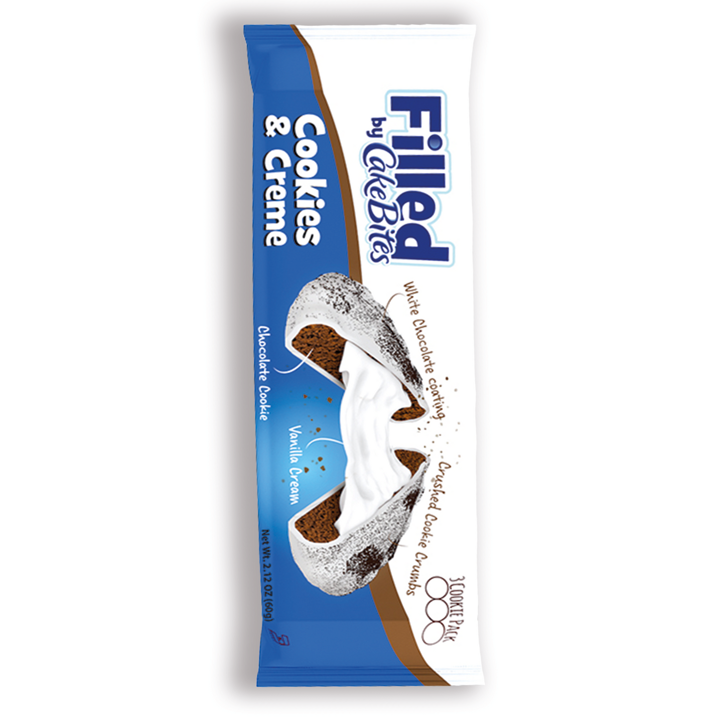 FILLED CAKE BITES COOKIE & CREME 60G MHD 04/25