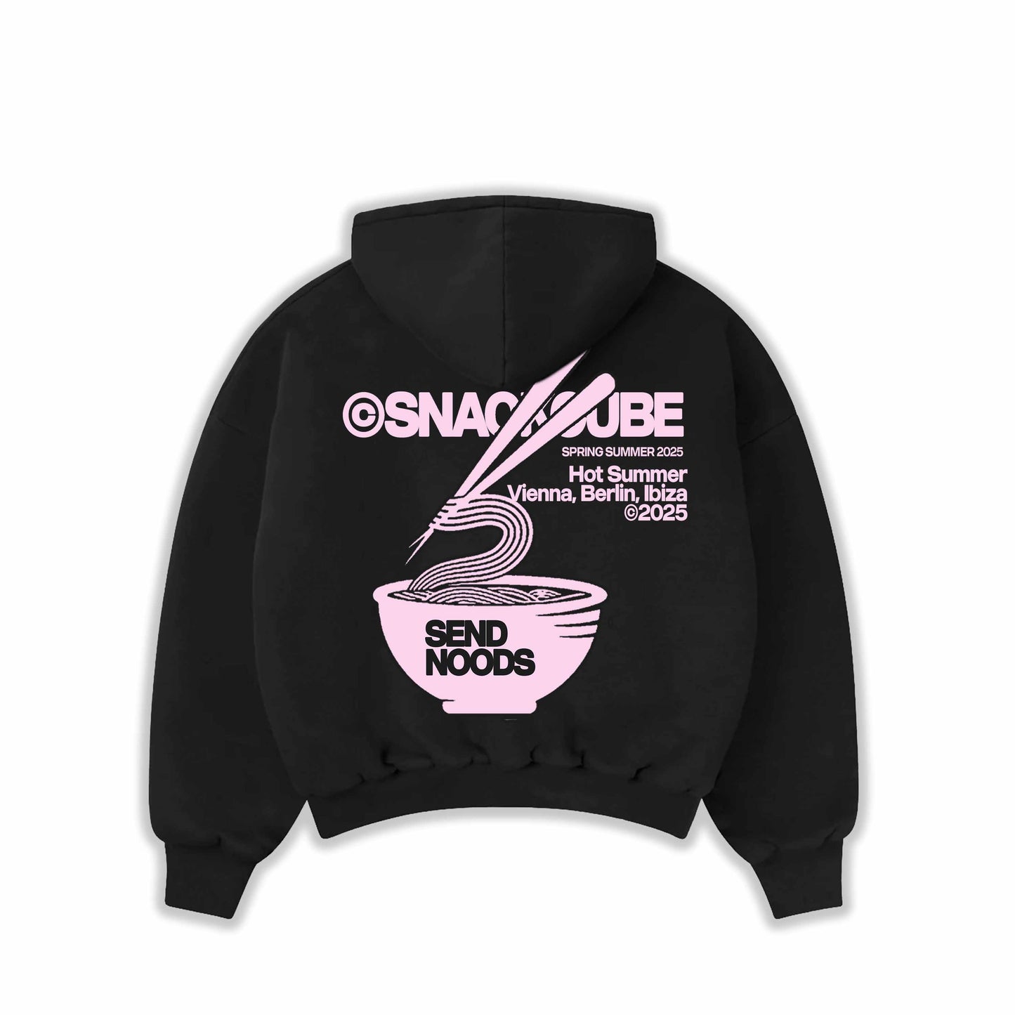 SNACK CUBE Heavy Hoodie "Send Noods" Schwarz – Streetwear mit Geschmack