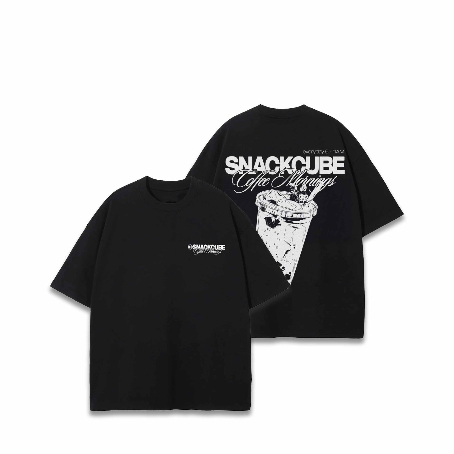 SNACK CUBE T-SHIRT COFFEE MORNINGS SCHWARZ