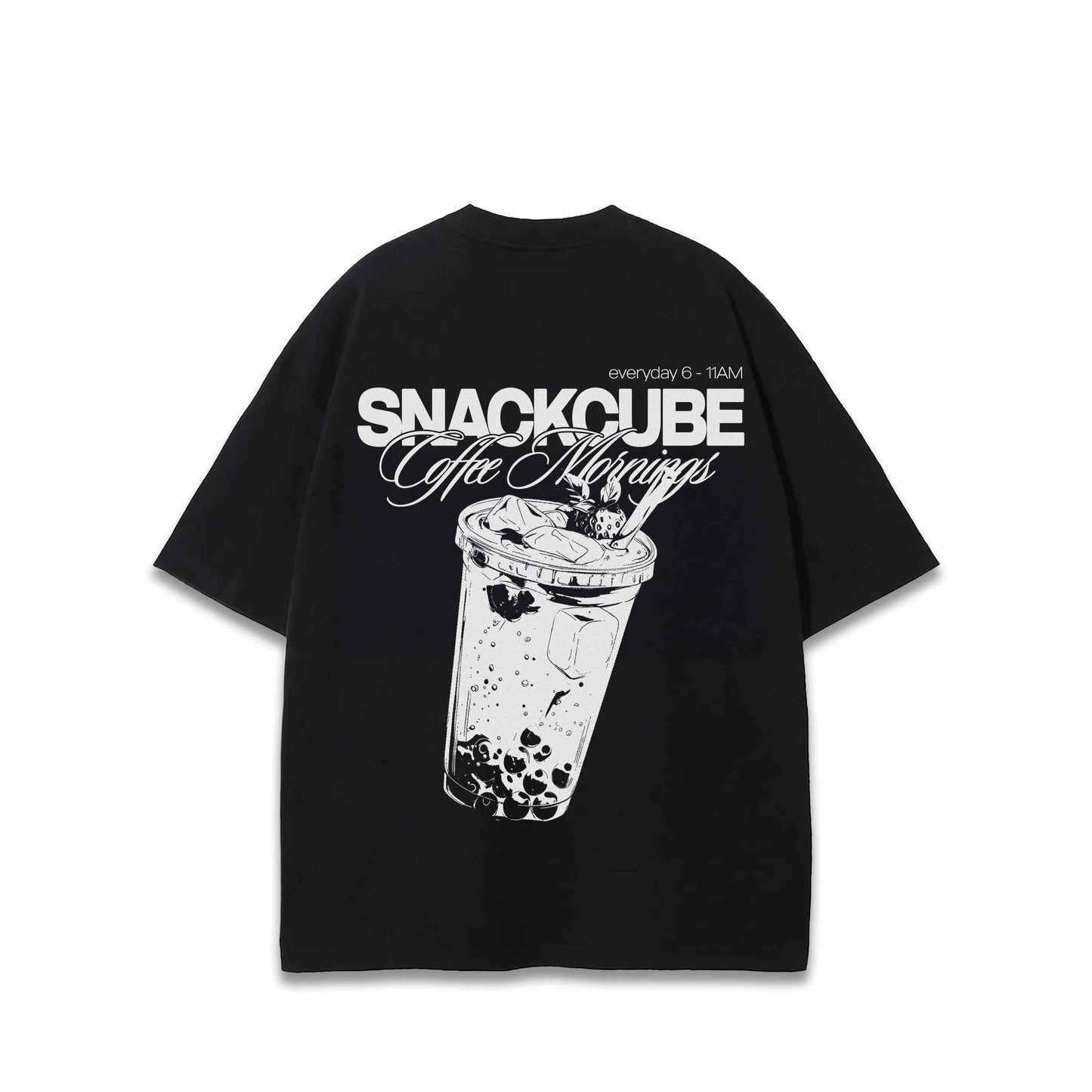 SNACK CUBE T-SHIRT COFFEE MORNINGS SCHWARZ