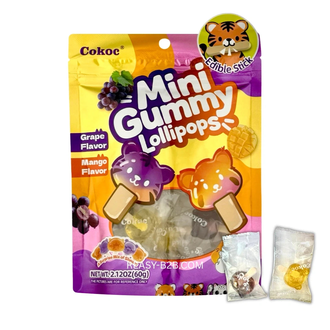 COKOC GUMMIES MINI LOLLIPOP GRAPE & MANGO 60G