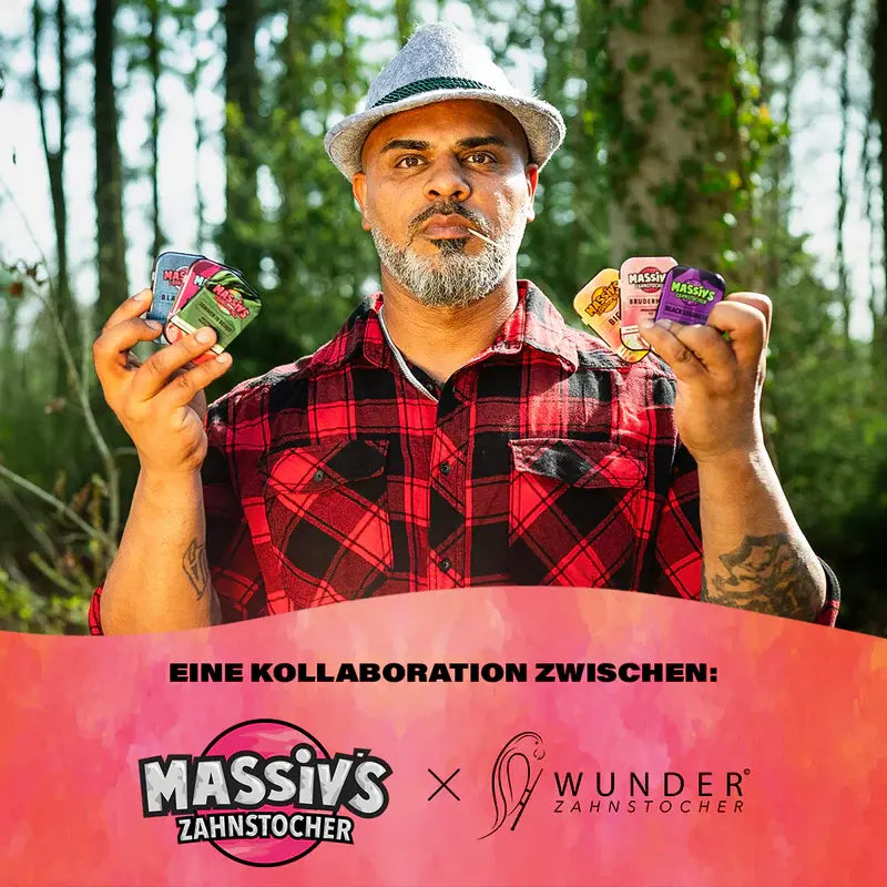 MASSIV'S Zahnstocher Sommer in Beirut – Watermelon Raspberry Ice | 100 Stück
MASSIV’S Sommer in Beirut Zahnstocher mit fruchtigem Watermelon-Raspberry-Ice Geschmack. 100 Stück, nikotinfrei, erfrischend & stylisch – jetzt entdecken!