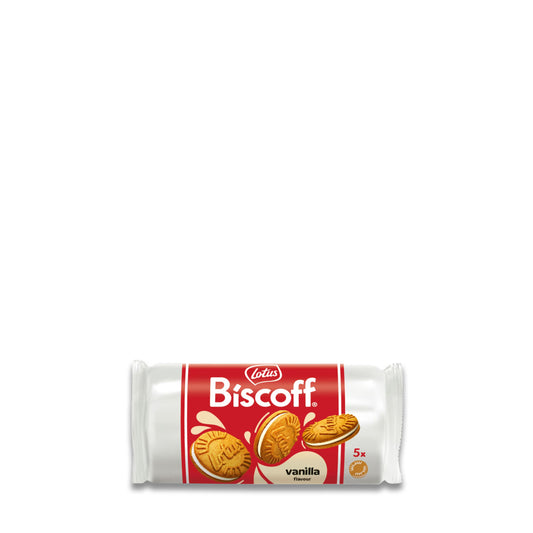 Lotus Biscoff Vanilla Sandwich Cookies 50g – Karamellkeks mit Vanillefüllung
Jetzt neu: Lotus Biscoff Vanilla Sandwich Cookies 50g! Zwei Karamellkekse mit cremiger Vanillefüllung. Der perfekte Snack für Genießer 🍪🍦