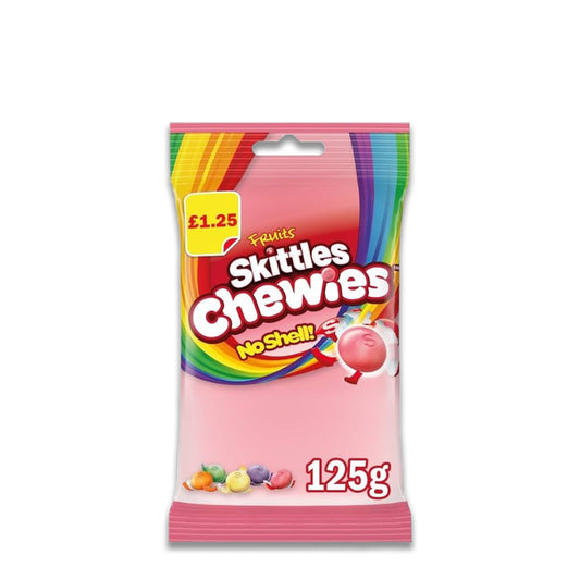 Skittles Chewies No Shell 125g – Weiche Skittles ohne Hülle

Skittles Chewies No Shell 125g entdecken 🌈 Ohne Hülle, dafür 100 % Fruchtgenuss! Jetzt soften Skittles-Mix mit intensiven Aromen probieren. Perfekt zum Snacken!
