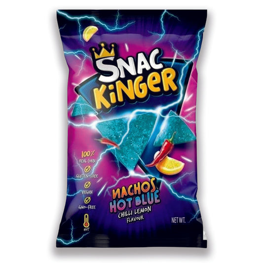 SNAC KINGER NACHO CHIPS HOT BLUE 95G